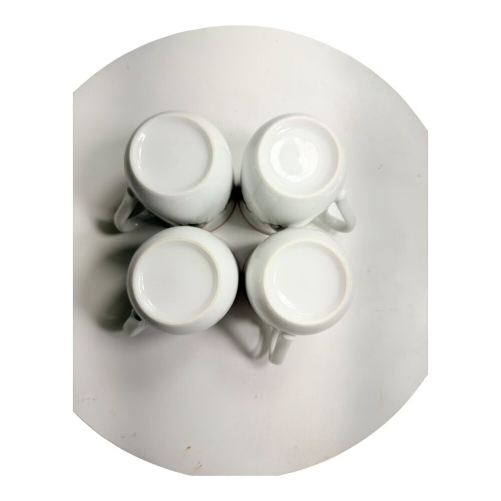 Set Of 4 Vintage Holly Berry Red & Green Trim Christmas Mugs Fine Porcelain - Picture 7 of 9